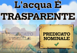 Esercizio interattivo di Wordwall su predicato verbale e nominale classe quarta scuola primaria