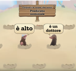 Esercizio interattivo di Wordwall su predicato verbale e nominale classe quarta scuola primaria