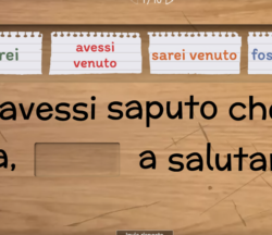Esercizio interattivo di Wordwall su riconoscimento del congiuntivo classe quarta scuola primaria