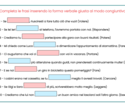 Scheda interattiva di Napsheet con esercizio sull'uso dei congiuntivi scuola primaria classe quarta