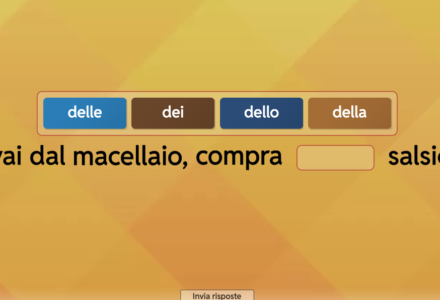 esercizio interattivo per l'allenamneto dell'analisi grammaticale classe terza e quarta scuola primaria