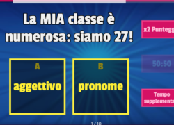 esercizio interattivo su pronomi e aggettivi possessivi per l'allenamento dell'analisi grammaticale classi terze e quarte