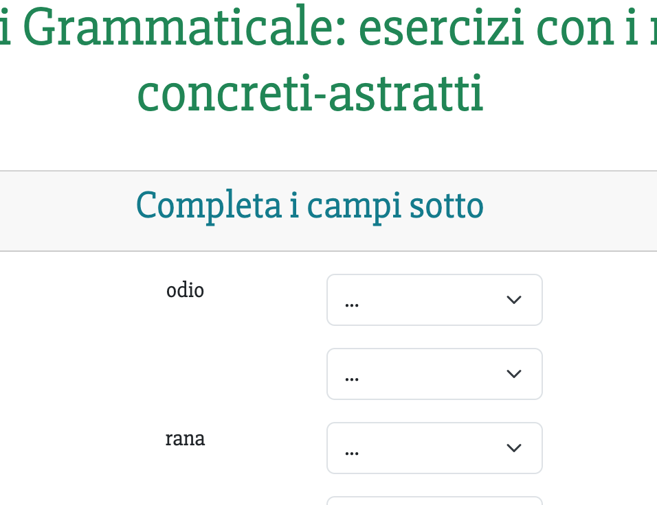esercizio di analisi grammaticale sui nomi concreti e astratti scuola primaria classi terze e quarte