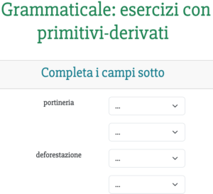 Esercizio di analisi dei nomi primitivi e derivati analisi grammaticale scuola primaria