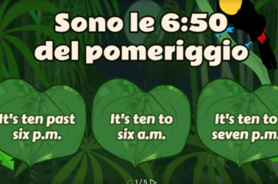 esercizio interattivo di wordwall per esercitarsi nella lettura dell'orologio in inglese scuola primaria