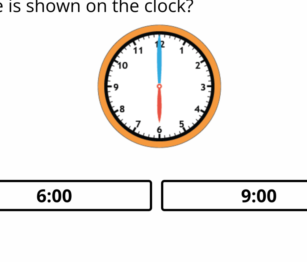 Esercizio interattivo per l'insegnamento dell'inglese alla scuola primaria leggere l'ora