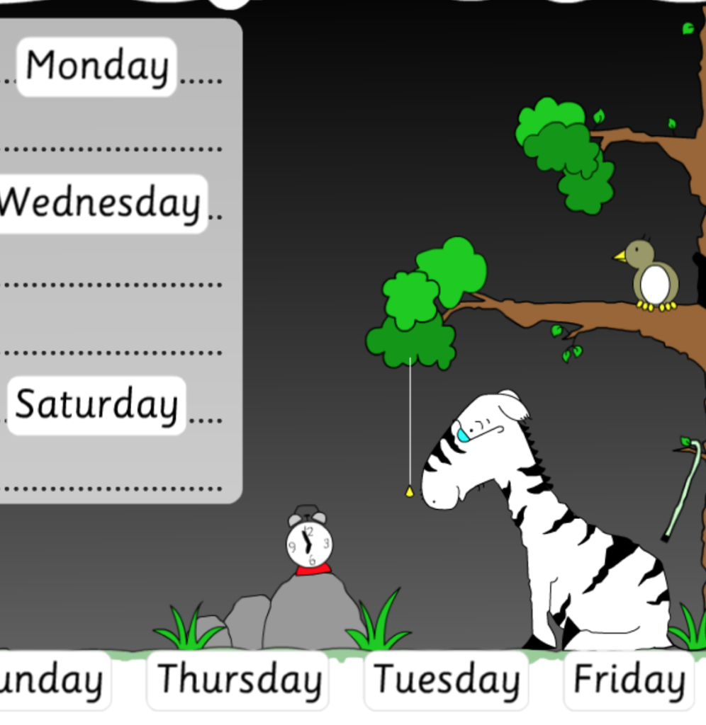 i giorni della settimana esercizo interattivo per lo studio della libgia inglese scuola primaria- days of the week