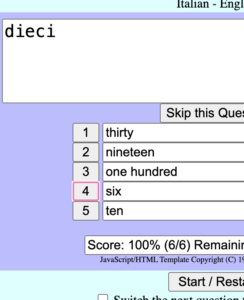 Esercizio interattivo per il consolidamento delle conoscenze dei numeri in lingua inglee. Adatto scuola primaria
