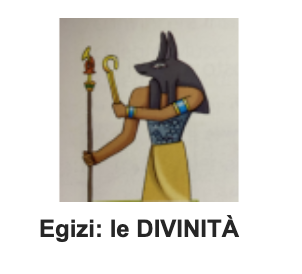 Eserizio interattivo da learnngapps.org per lo studio della storia alla scuola primaria, le divinità dell'Egitto