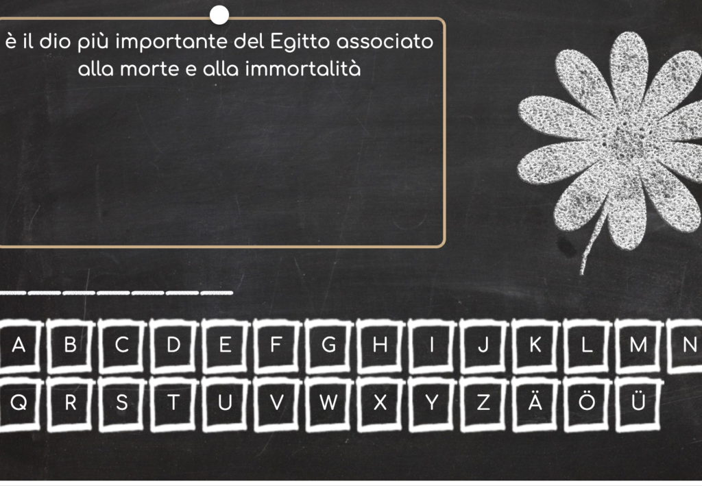 Gioco interattivo dell'impiccato da learningapps.org per il ripasso delle conoscenze sull'antico Egitto