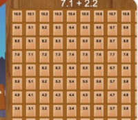 gioco interattivo per i alcoli mentali con i numeri decimali adatto alla scuola primaria