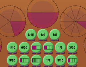 Gioco interattivo sulle frazioni adatto alla scuola primaria da math playground