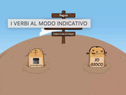esercizio interattivo per il riconoscimento del verbi all'indicativo adatto alla scuola primaria da wordwall