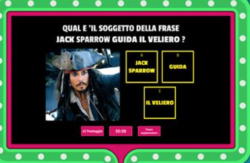 esercizio interattivo da wordwall per l'analisi logica con soggetto predicato e complemento oggetto