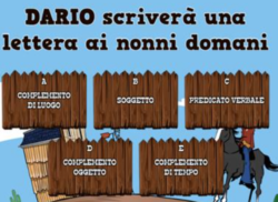 esercizio interattivo adatto alla scuola primaria per il riconoscimento dei complementi oggetto e di termine