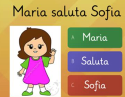 Esercizio interattivo da wordwall per il riconoscimento del complemento oggetto