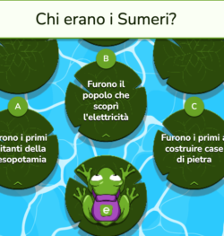 Frog jumps da Educaplay esercizio interattivo sulla Mesopotamia, classe 4 scuola primaria