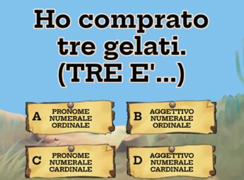 esercizio interattivo di analisi grammaticale per la scuola primaria aggettivi e pronomi numerali